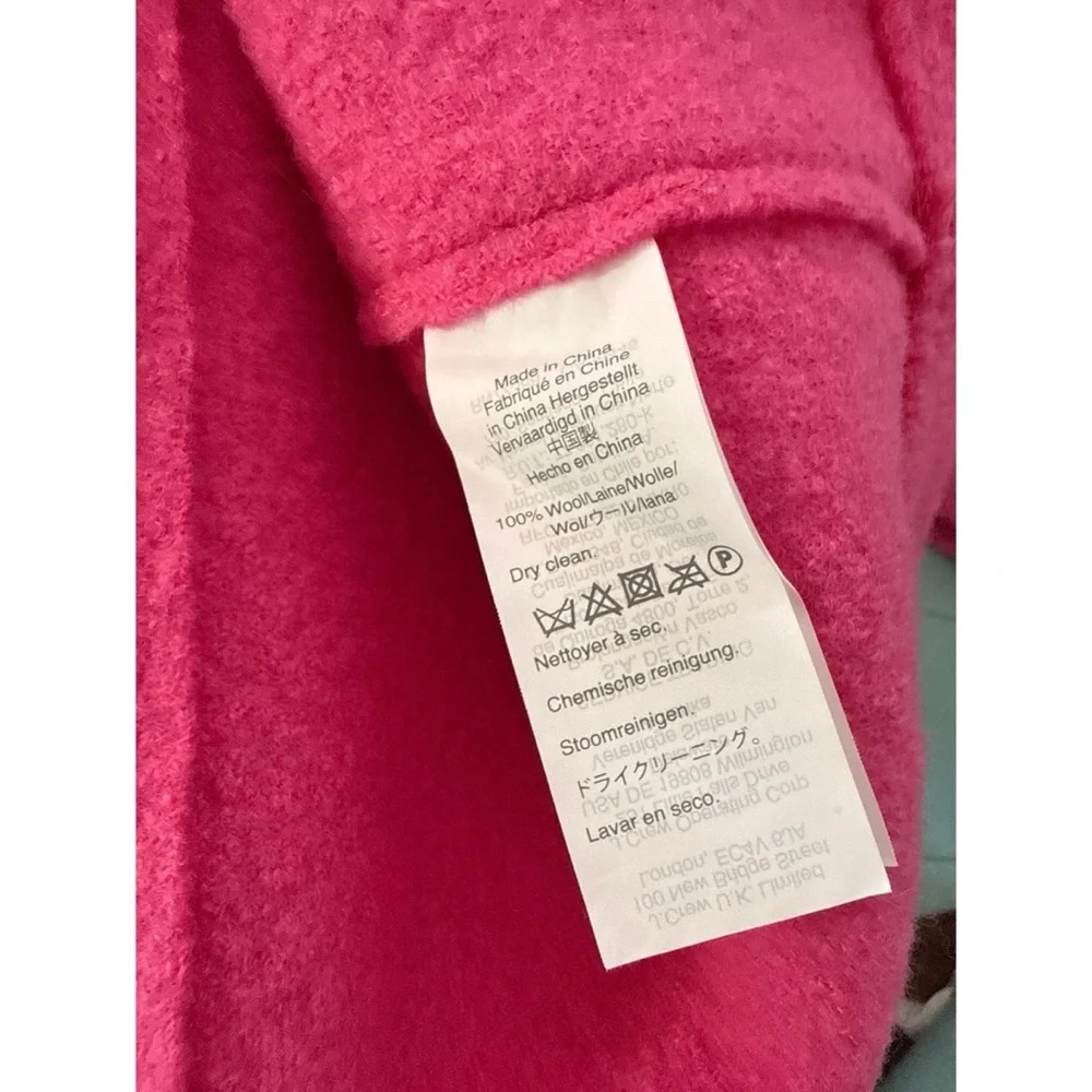 NWT J. CREW Lady Coat in Italian Boiled Wool Fuchsia Pink Peacoat J Crew 0​ - Picture 4 of 12
